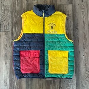 Rare multi color Tommy Hilfiger puffer vest glory boy chief keef